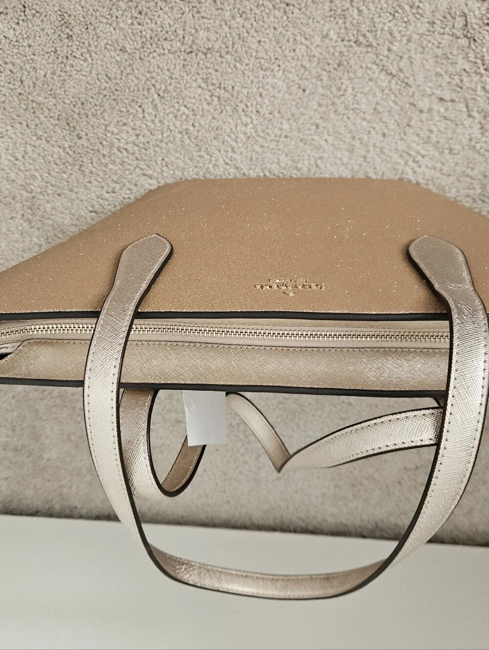 NWT $359 Kate Spade Glitter Glimmer Large Tote Shoulder Bag Purse In Gold